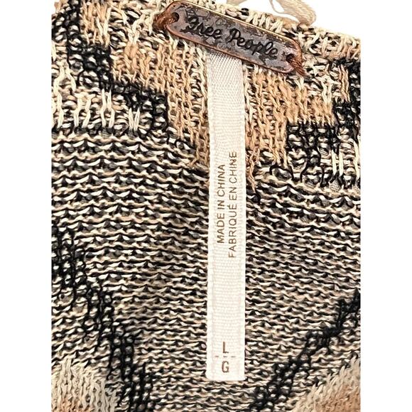 Free People L Open Front Hippie Lagenlook Fringe Boho Cardigan Dolman Sleeve - Picture 8 of 8